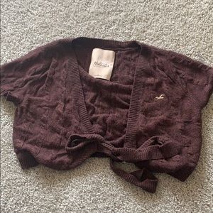 Crop tie sweater